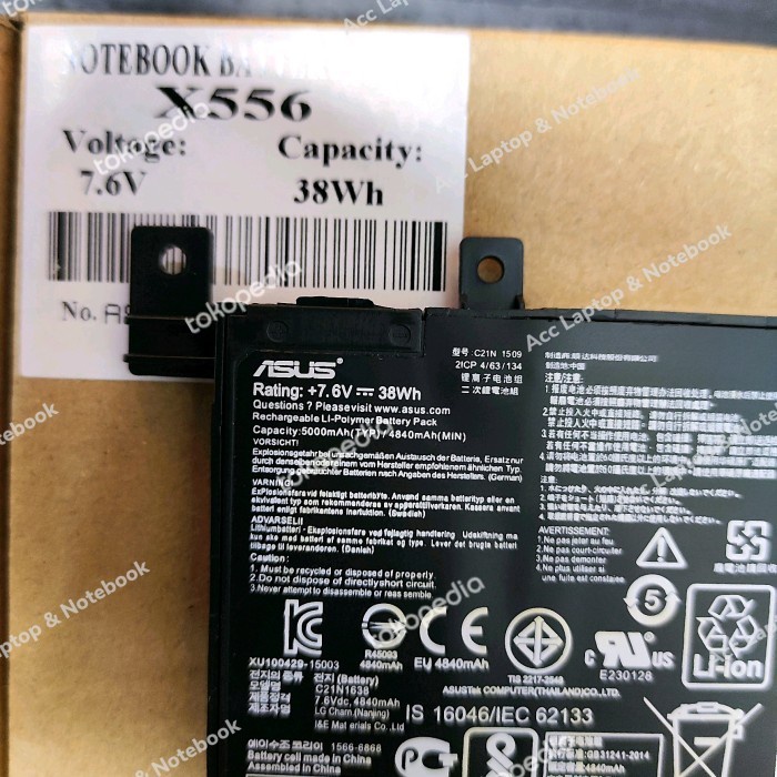 ORIGINAL BATERAI ASUS A556 A556U A556UA A556UF A556UQ A556UR C21N1509 BEST SELLER