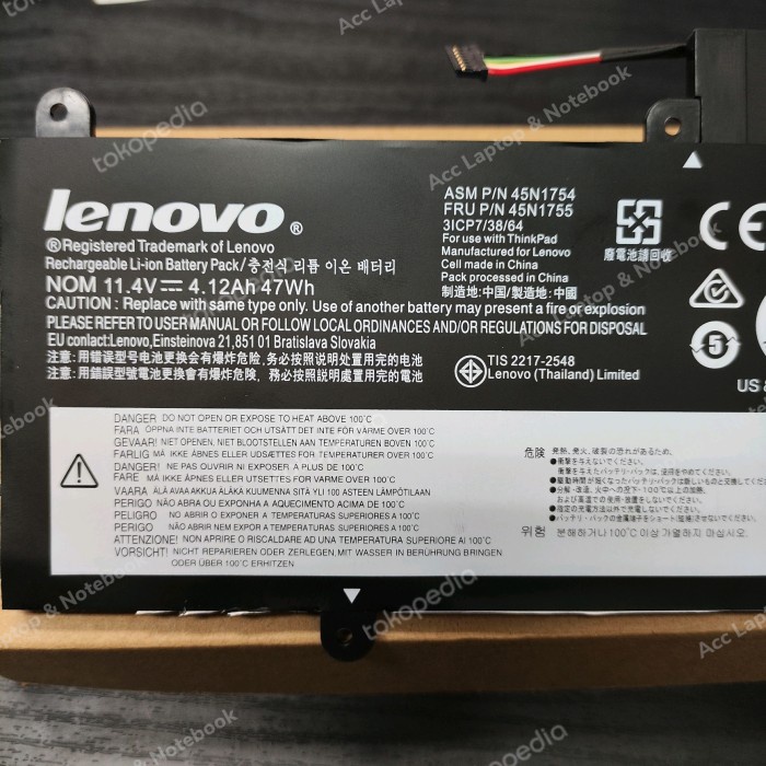 ORIGINAL BATERAI FOR THINKPAD E450 E450C E455 E460 E460C