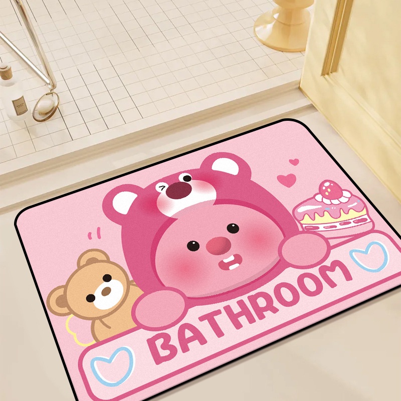 STOK TIPIS Muzy Keset Kaki Anti Slip Anti Bau Menyerap Air Keset Kamar Mandi Serbaguna / Crystal