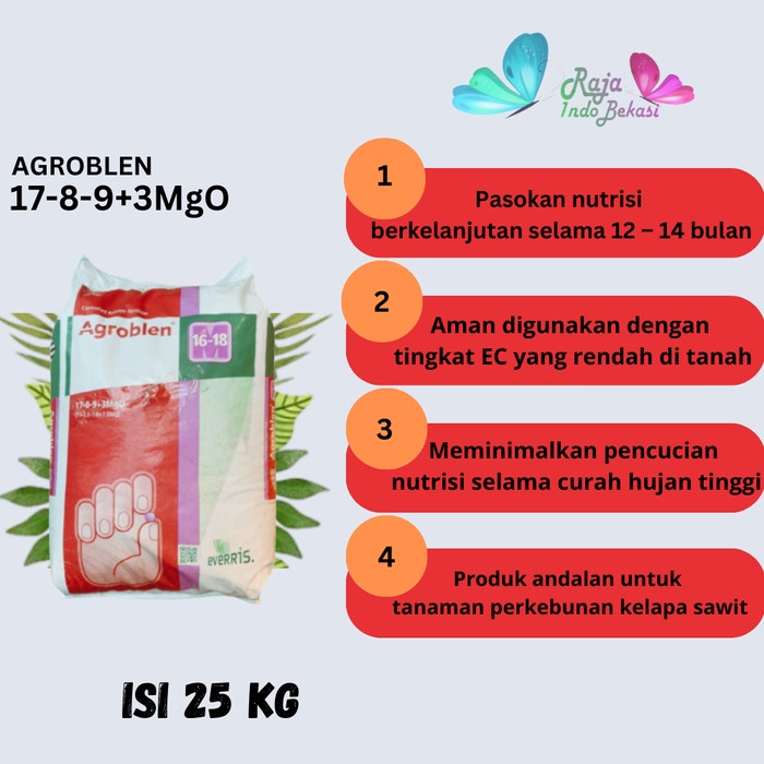 25Kg Pupuk Agroblen 17-8-9+3Mgo - Dekastar Agroblend 1789 17 8 9 #Gratisongkir