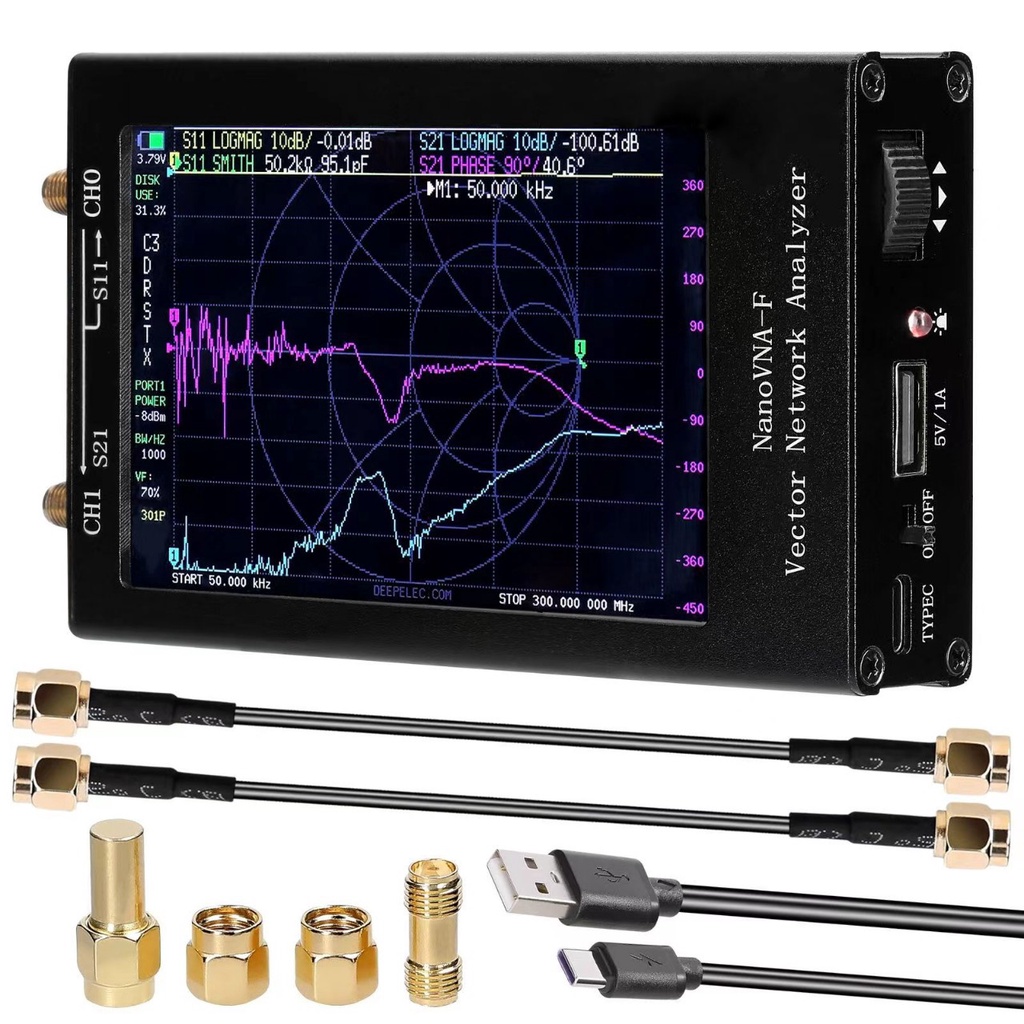 SALE 50KHz-1.5GHz HF VHF UHF 4.3 inch NanoVNA Vector Network Antenna Analyzer NanoVNA-F VNA HF VHF U