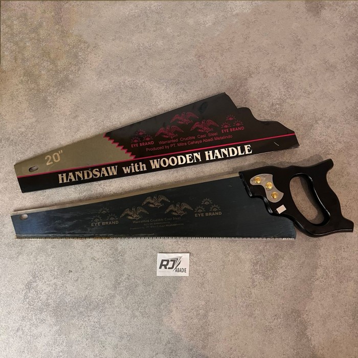 Gergaji / Graji Gorok 3 Asah Gagang Kayu + Penggaris Cap Tjap Mata 20"