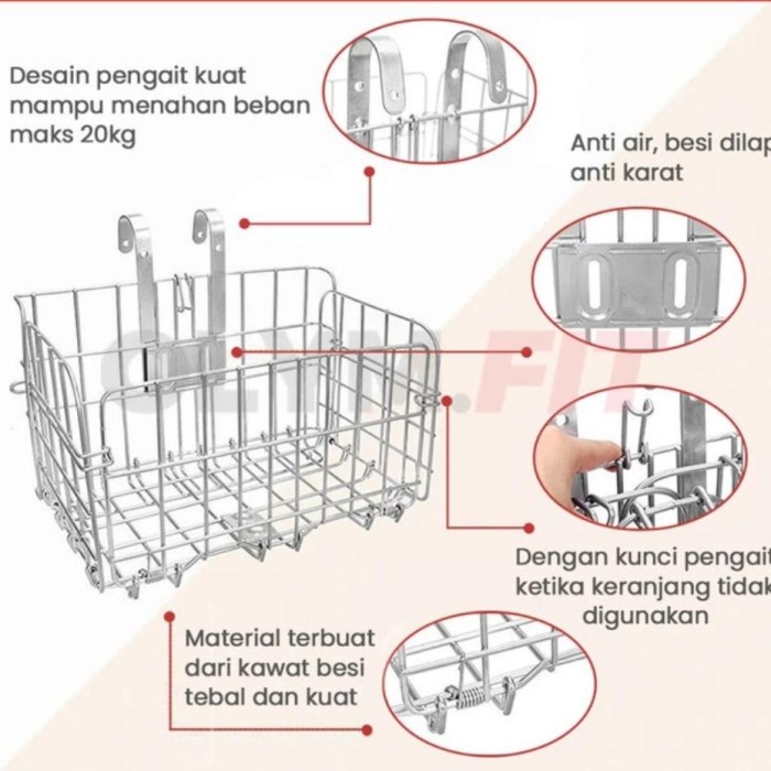 TERBATAS Keranjang Sepeda Gunung MTB Lipat Portable foldable rak mini CTB depan