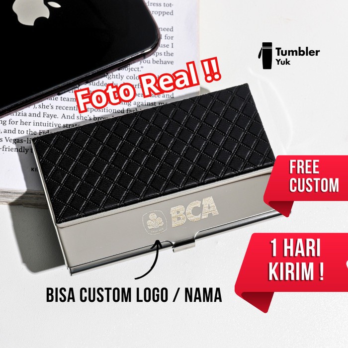 Tempat Kartu Nama Stainless Buisness Card Holder Name Case Kotak