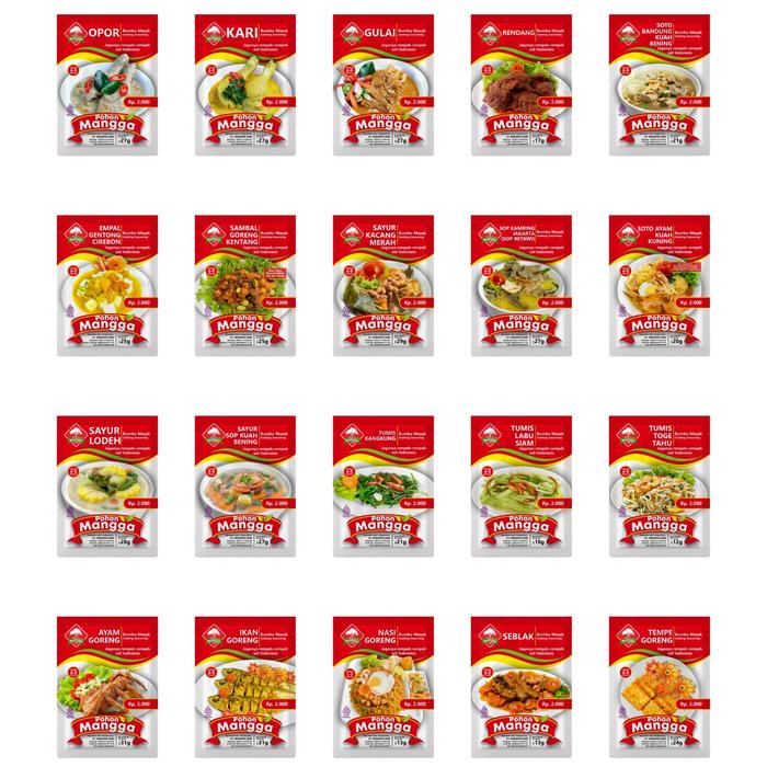 

BUMBU MASAK MIX ALL ITEM (20pcs) Cap Pohon Mangga Ayam Masakan Merah Soto Gulai Kambing