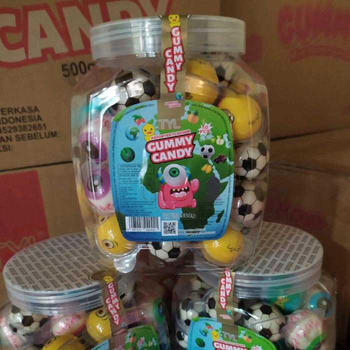 

Gummy @50pcs - Permen lunak Bulat Motif Mata , Bola , Buah Buahan - Permen lunak Viral Fruity Toples