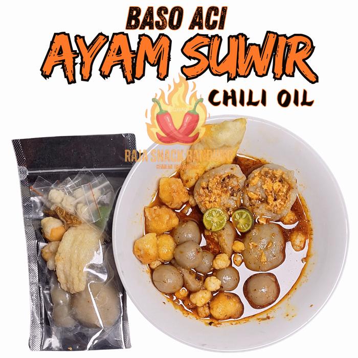 

baso aci ayam suwir pakai chili oil Food Pedas Instan Kuah bebas lemak jenuh pedas hot aci enak boci