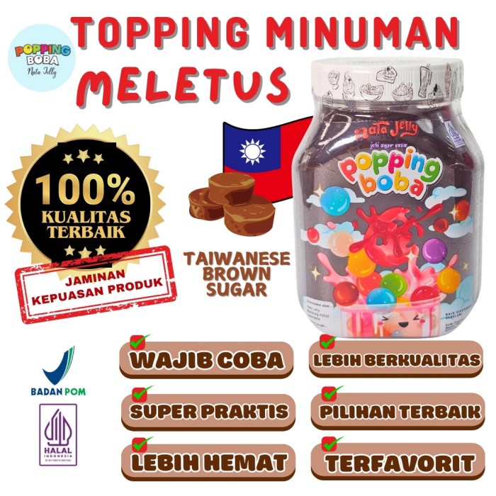 

Popping Boba Rasa Brown Sugar 500 gram Topping Minuman