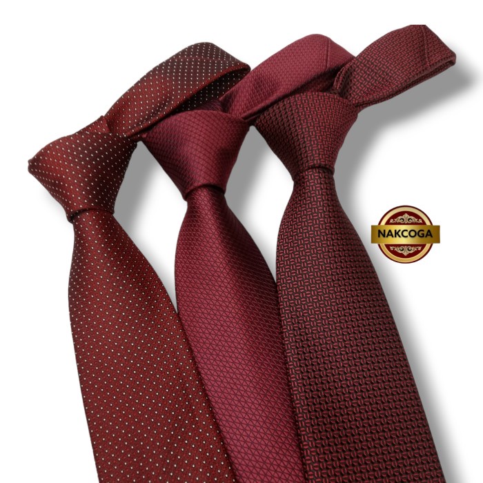 PREMIUM dasi maroon polos merah dasi kantor pria import tebal berkualitas