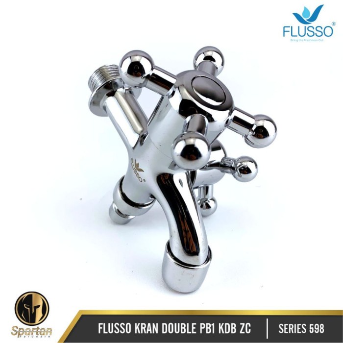 (BestSeller) Kran Cabang 2 Double Shower Kamar Mandi Flusso Stainless Baling 598 Flusso
