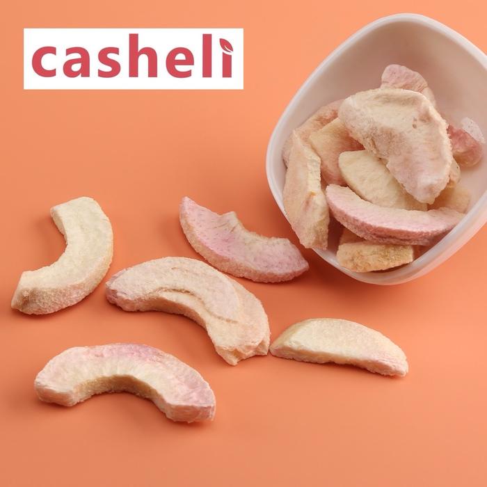 

terbaru !!! casheli peach keripik freeze-dried peach grade a snack cemilan kering crispy food fruit