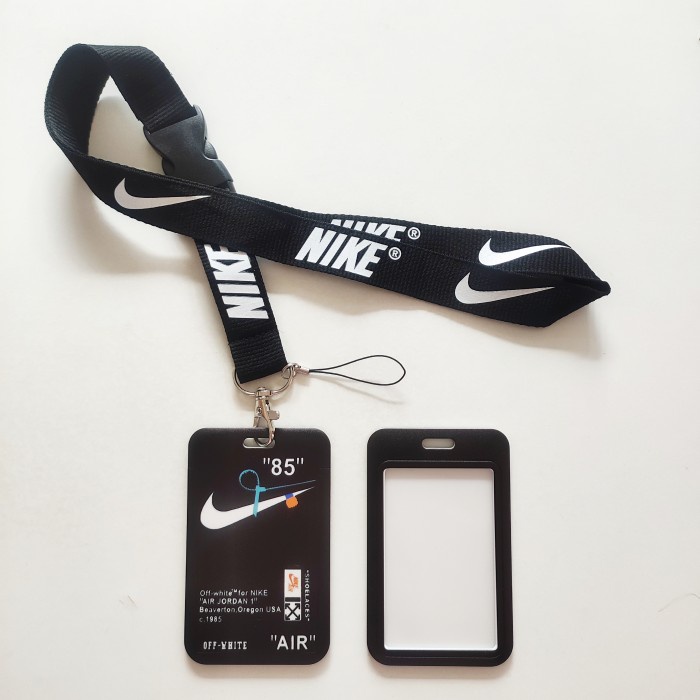 

Top ID Card Holder Name Tag Lanyard / Kalung Kartu Black White Nike AJ Terlaris