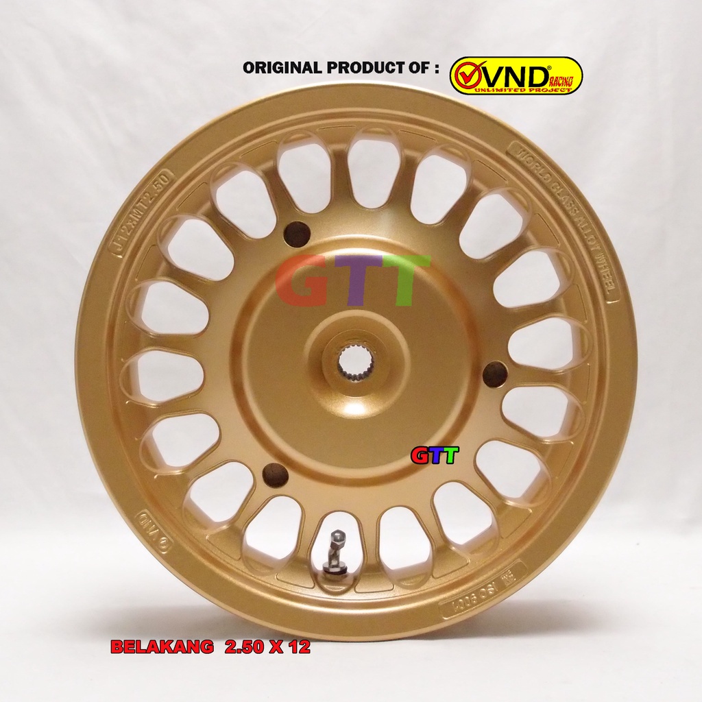 VELG RACING VND ROULLETE RING 12 HONDA BEAT, SCOOPY 2010-2016, VARIO 110, SPACY, GENIO.