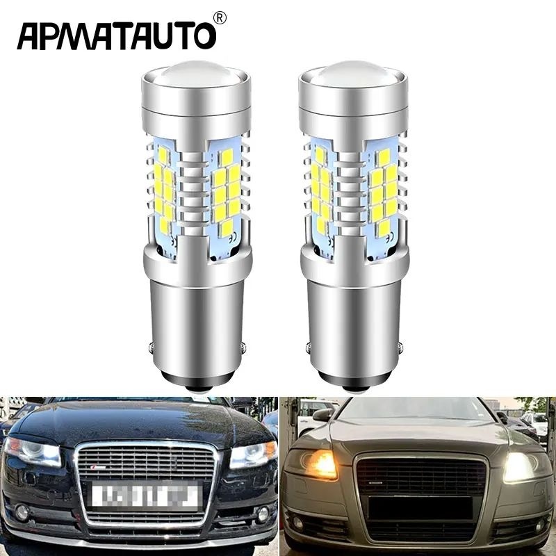 2Pcs For Audi A3 8P A4 B7 A6 C6 A8 4E Q7 Tt 8J Led Daytime Running Light Drl Bulb Lamp P21W Ba15S