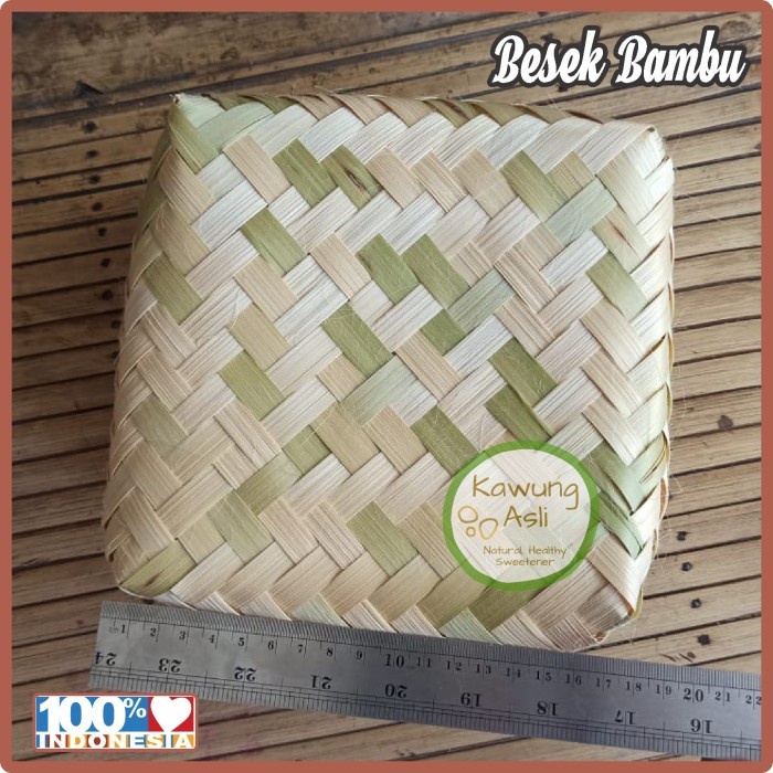 (BestSeller) Besek Bambu Pipiti Kotak Anyam 18x18 Sepasang