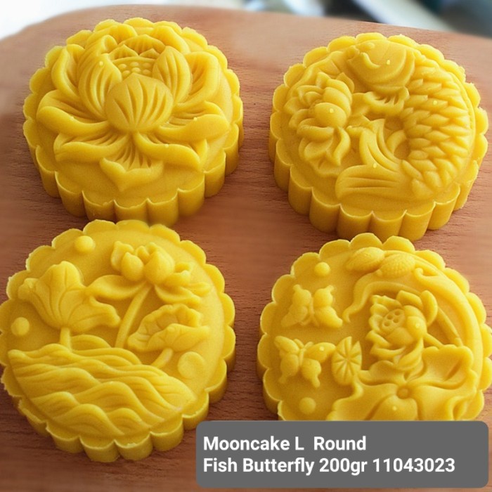 Sale Terbatas Cetakan Mooncake Mould L 200G Bulat Fish Butterfly Round Moon Cake Aman