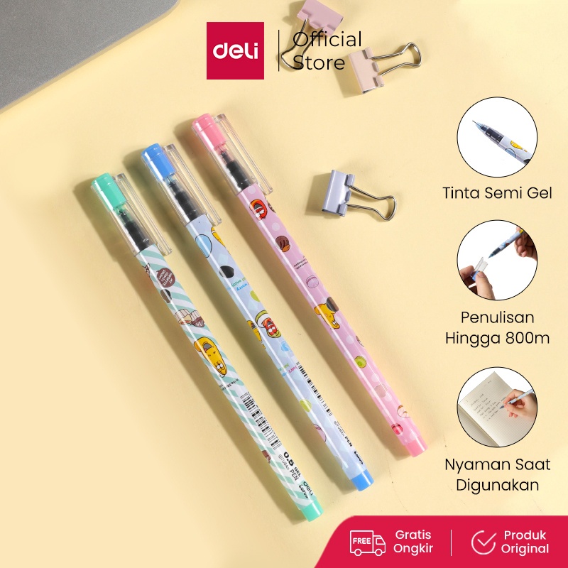 

Deli Larva Gel Pen / Pulpen Gel Hitam Needle Tip 0.5mm Cepat Kering Menulis Lebih Lancar dengan Klip EG32-BK