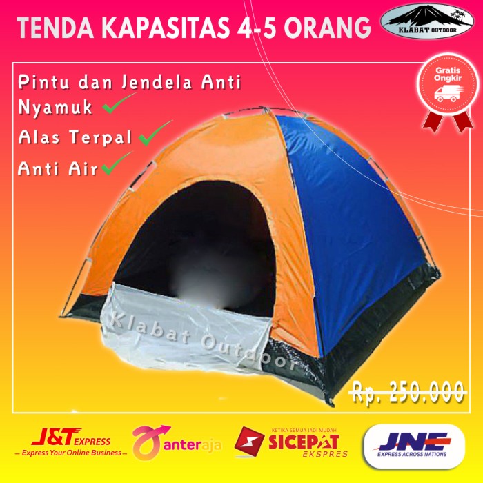 Tenda Kemping 4 6 Orang Camping Dome Anak Dewasa 4p 6p Anti Air Nyamuk