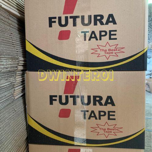

Viral 1 Box Lakban Bening / Coklat 1 Dus 50 / 80 Yard Isi 72 Futura Kantor Perekat Roll Cod