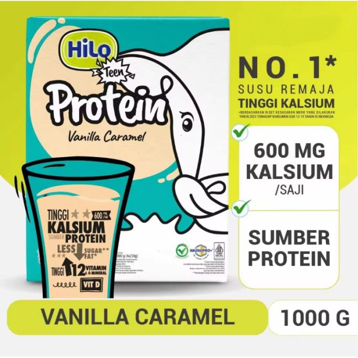 

(BestSeller) HiLo Teen Vanilla Caramel 1000gr /750gra/ 500gram - Susu Tinggi Kalsium Rendah lemak
