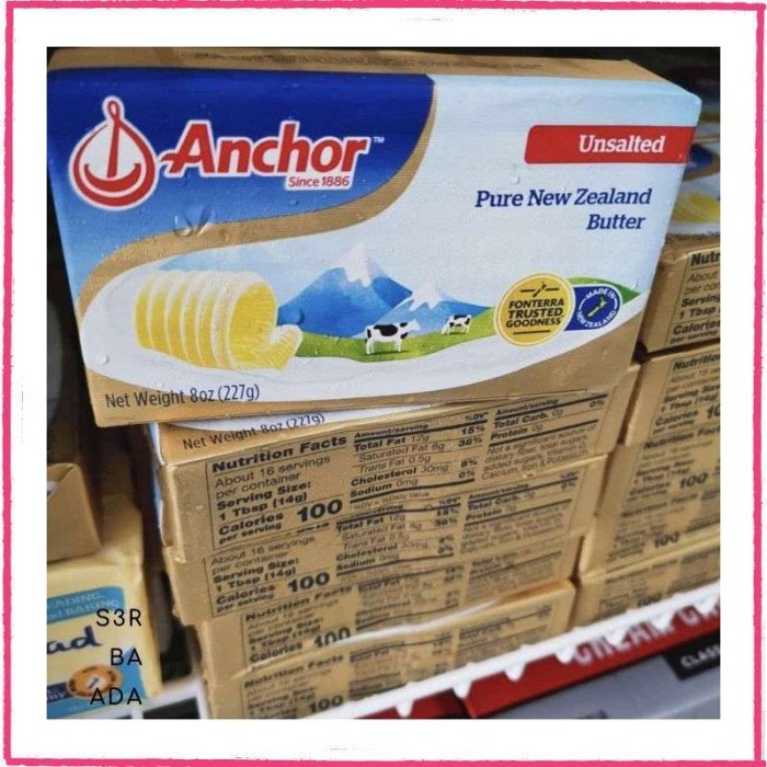 

(BestSeller) ANCHOR BUTTER UNSALTED Kemasan 200 Gram Khusus t Only