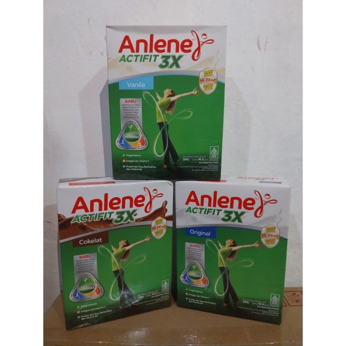

(BestSeller) Anlene Aktifit 3x Susu bubuk Dewasa Rasa Vanila /coklat /Original580g