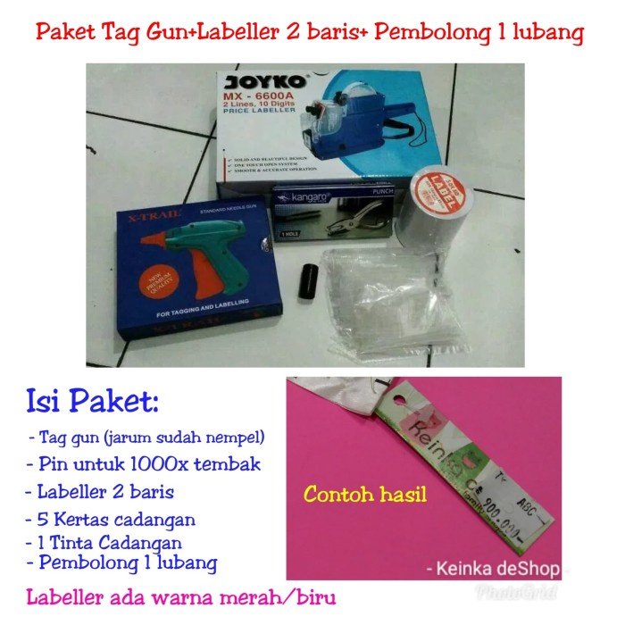 

Jual [READY] Alat tembak label bandrol harga labeller 2 BARIS tag gun pembolong