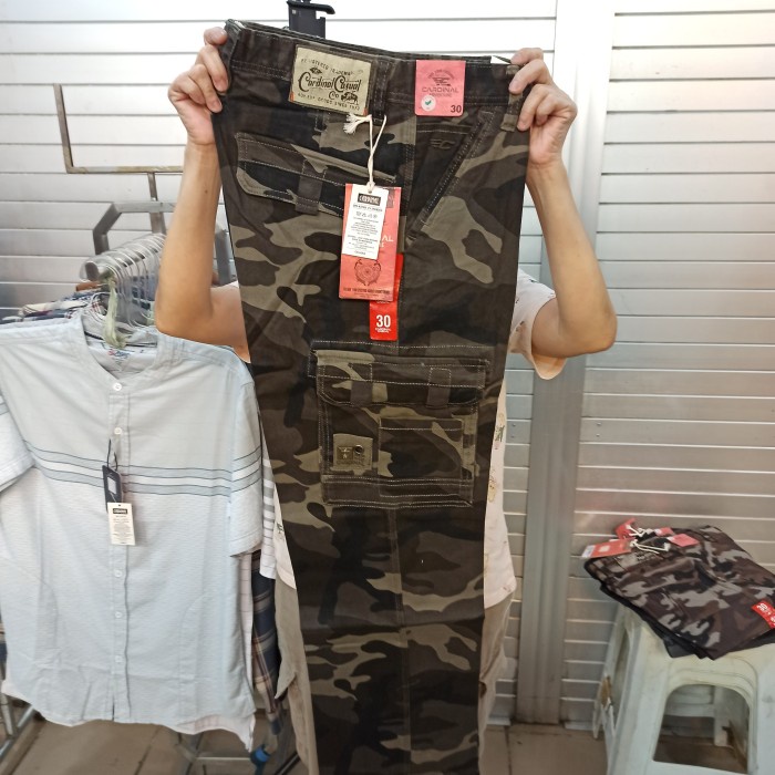 New Ukuran 30 Celana Cargo Panjang Katun Khusus Loreng Cardinal Original Original