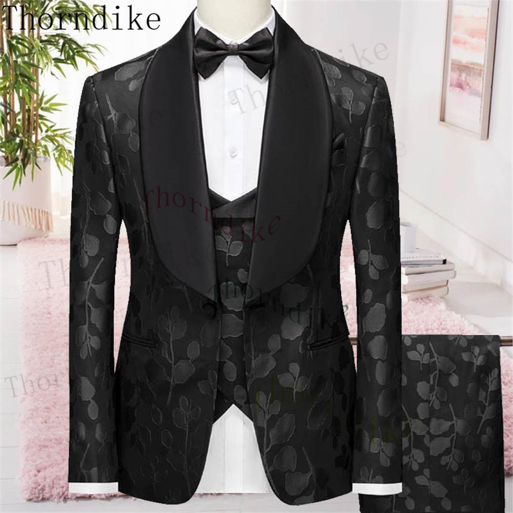 Thorndike Latest Coat Design Men Suits Tailor-Made Costume Homme Tuxedo 3 Pieces Blazer Wedding