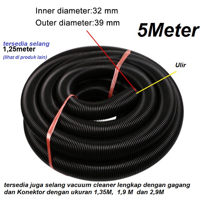 Selang Vacuum Cleaner OD 39mm 47mm 58mm Universal -New