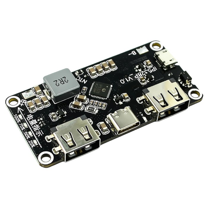 QC4.0 QC3.0 Micro/Type-C USB Mobile Power Bank Module 22.5W Dual USB 18650 Charging Module LED Tempe