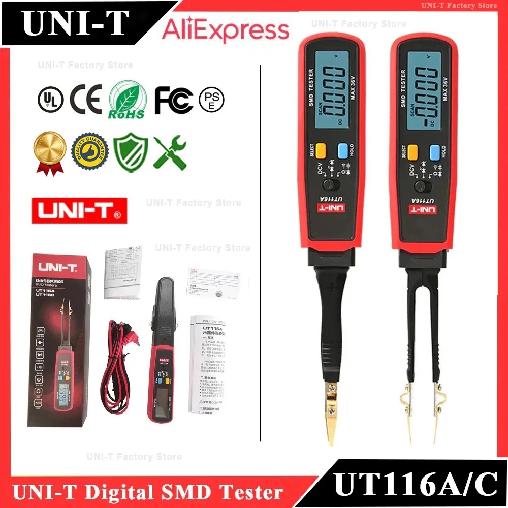 Uni-T Ut116A Ut116C Digital Tweezers Smart Smd Tester Professional Led Diode Electronic Component