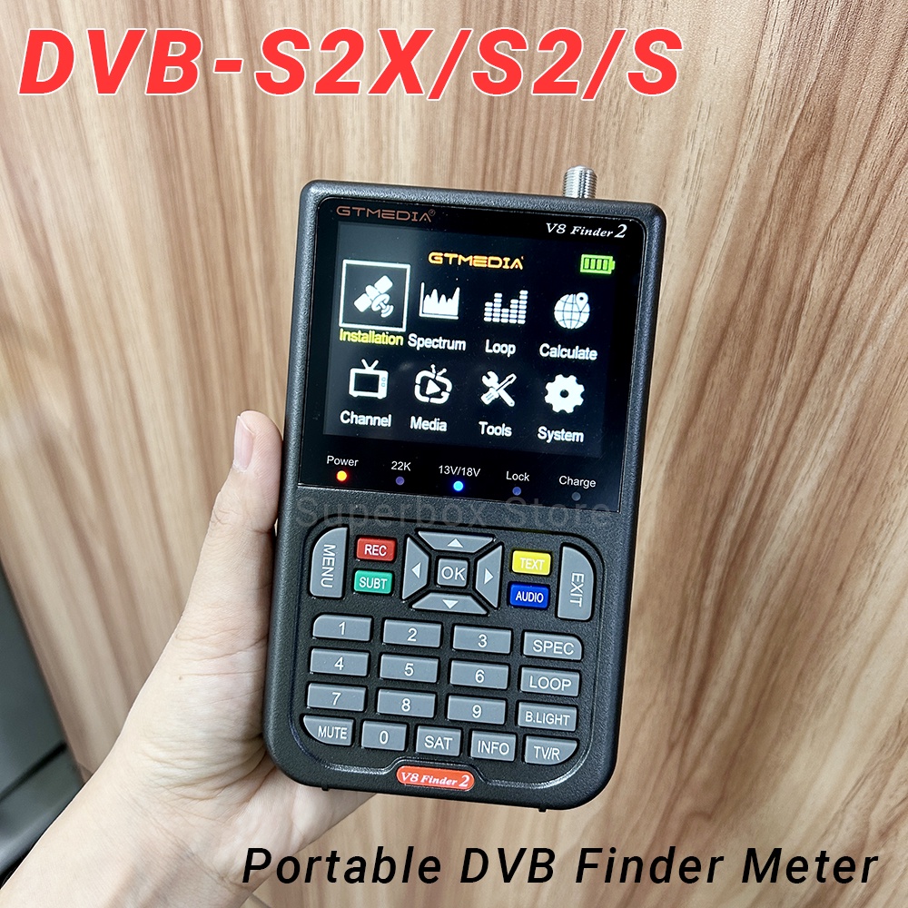 Gtmedia V8 Finder 2 Satellite Meter Dvb-S/S2/S2X Support H.264 7.4V/4000Mah Li-Ion Battery 3.5 Inch