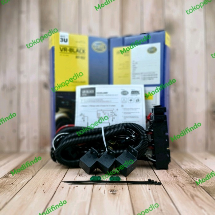 KABEL RELAY SET HELLA UNTUK LAMPU H4 MOBIL 3 RELAY ASLI 100% HELLA ORI