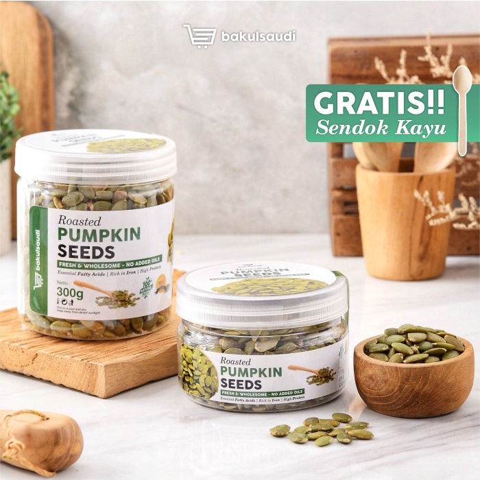 

Organic Roasted Pumpkin Seed Seeds Premium Biji Labu Panggang Organik