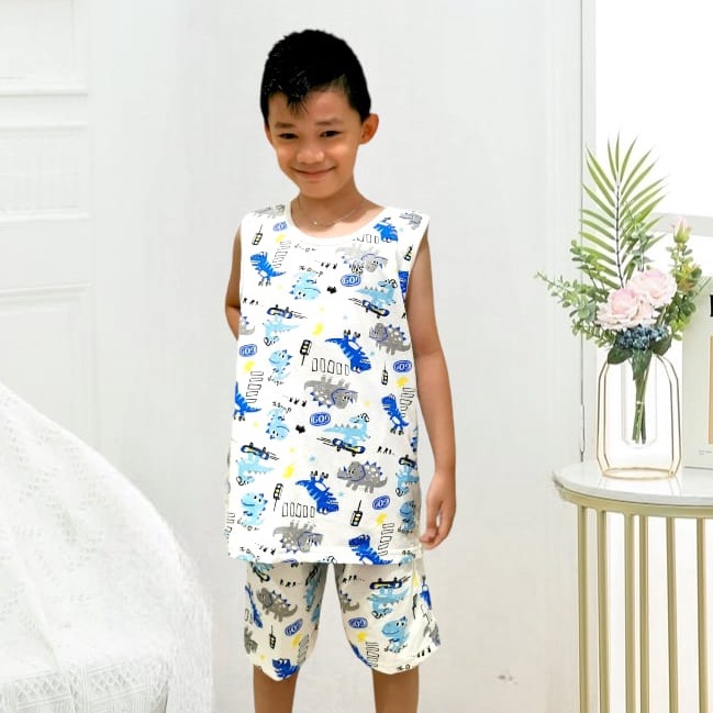 Termurah Setelan Anak Dino -Baju Anak 1-12Tahun Malvin- Singlet Anak Laki-Baju Anak Laki-Laki