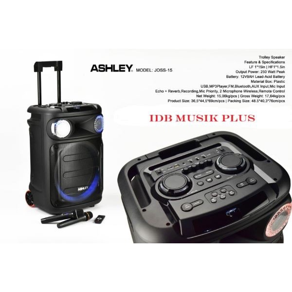 PREMIUM Speaker Portable 15 inch Ashley Joss15 Joss 15 Original Ashley