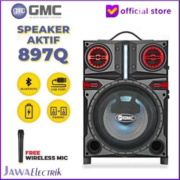 PREMIUM Speaker Bluetooth X-Bass 8'5 Inch GMC 897Q Plus Mic Karaoke Wireless