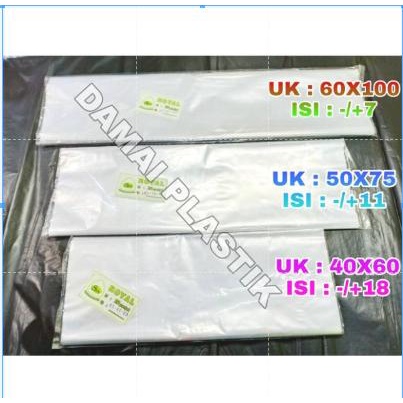 PREMIUM Plastik Kantong Besar Laundry PP Bening 40x60 50x75 60x100 Plastik Loundry Sayur Ikan Sampah