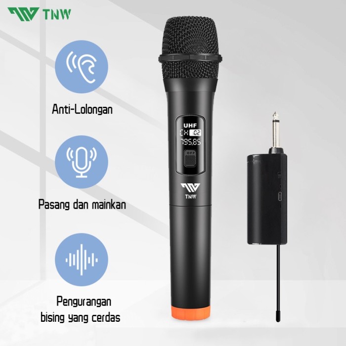 PREMIUM TNW Microphone Wireless Mic Tanpa Kabel Mikrofon Karaoke Musik