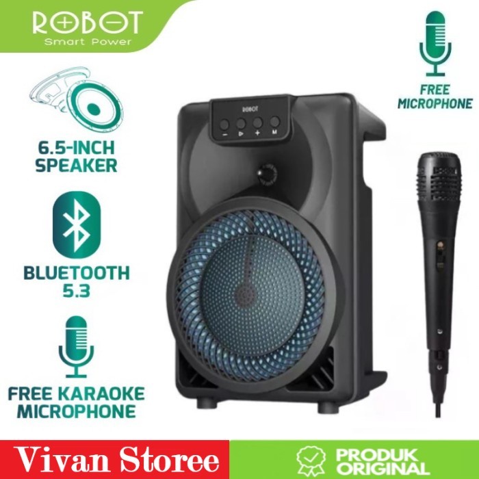 PREMIUM Robot RB350 Portable Bluetooth 5.3 Karaoke RGB Speaker + Microphone