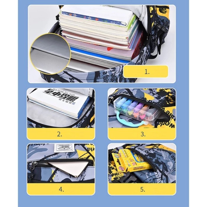 Tas Sekolah anak Laki-Laki SD SMP SMA/Tas Ransel Anak Anti Air Premium