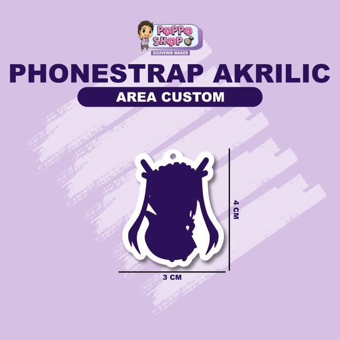 PHONSTRAP TALI PONSEL AKRILIK CUSTOM GAMBAR 4 X 3 CM TIKTOK STYLE LANYARD TERLARIS