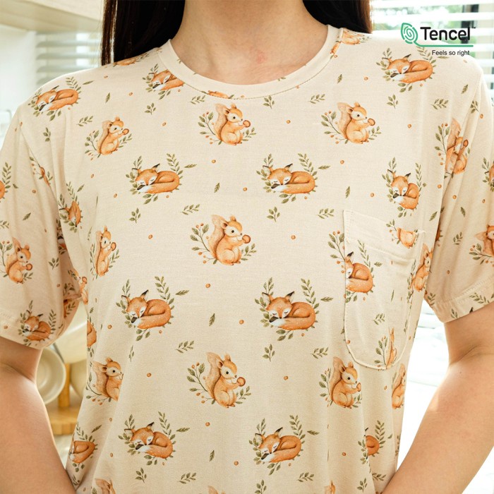 Cielyn Spring Series O - Neck T-shirt TENCEL MicroModal Piyama Wanita Tencel