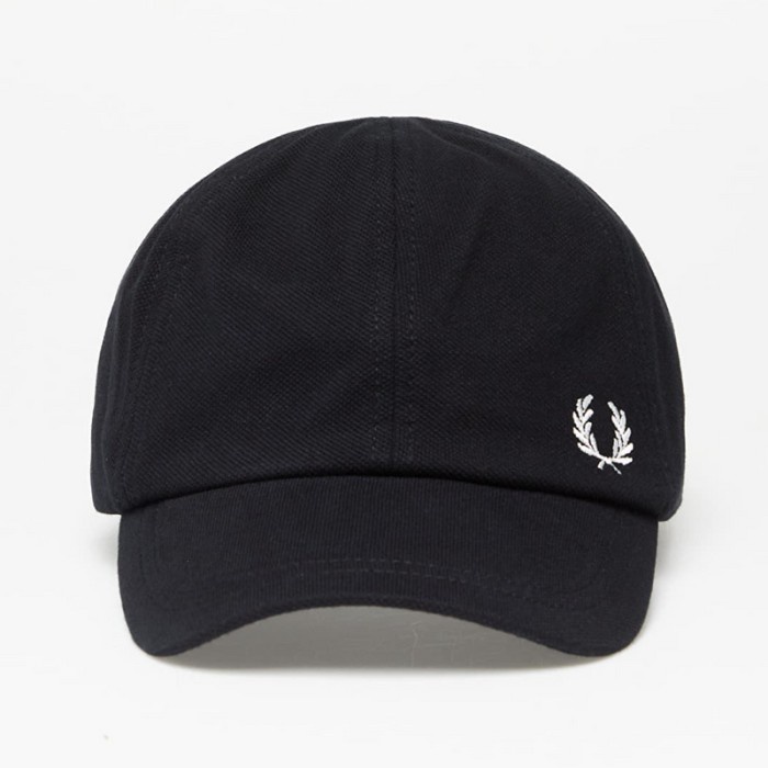 TOPI CAPS - FRED PERRY PIQUE BLACK ORIGINAL AUTHENTIC