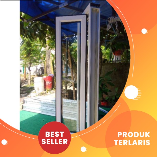 Kusen jendela aluminium kaca 50 x 150 lengkap tinggal pasang AY0