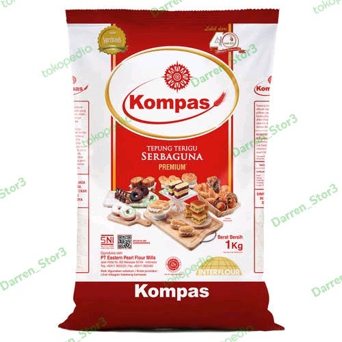 

tepung terigu kompas 1 kg isi 10pcs