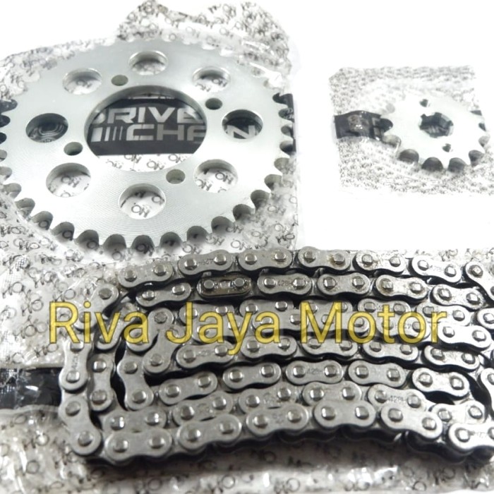 Gear Paket /Gir Set + Rantai Jupiter MX New 135 Silver Model Sss