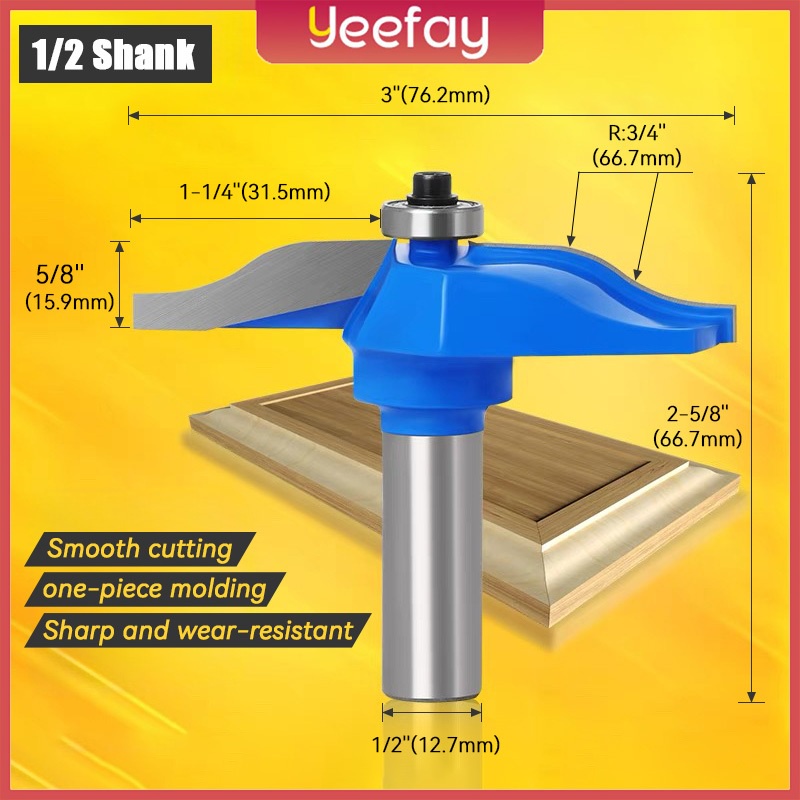 Practical Tools1/2 Mata Router Mata Router Kayu Profil Panel Pintu Raised Door Cabinet Milling