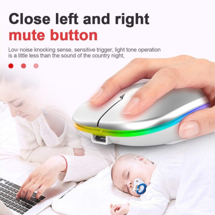Mouse Wireless Bluetooth Silent Rechargeable /Wireless Mouse Dual Mode